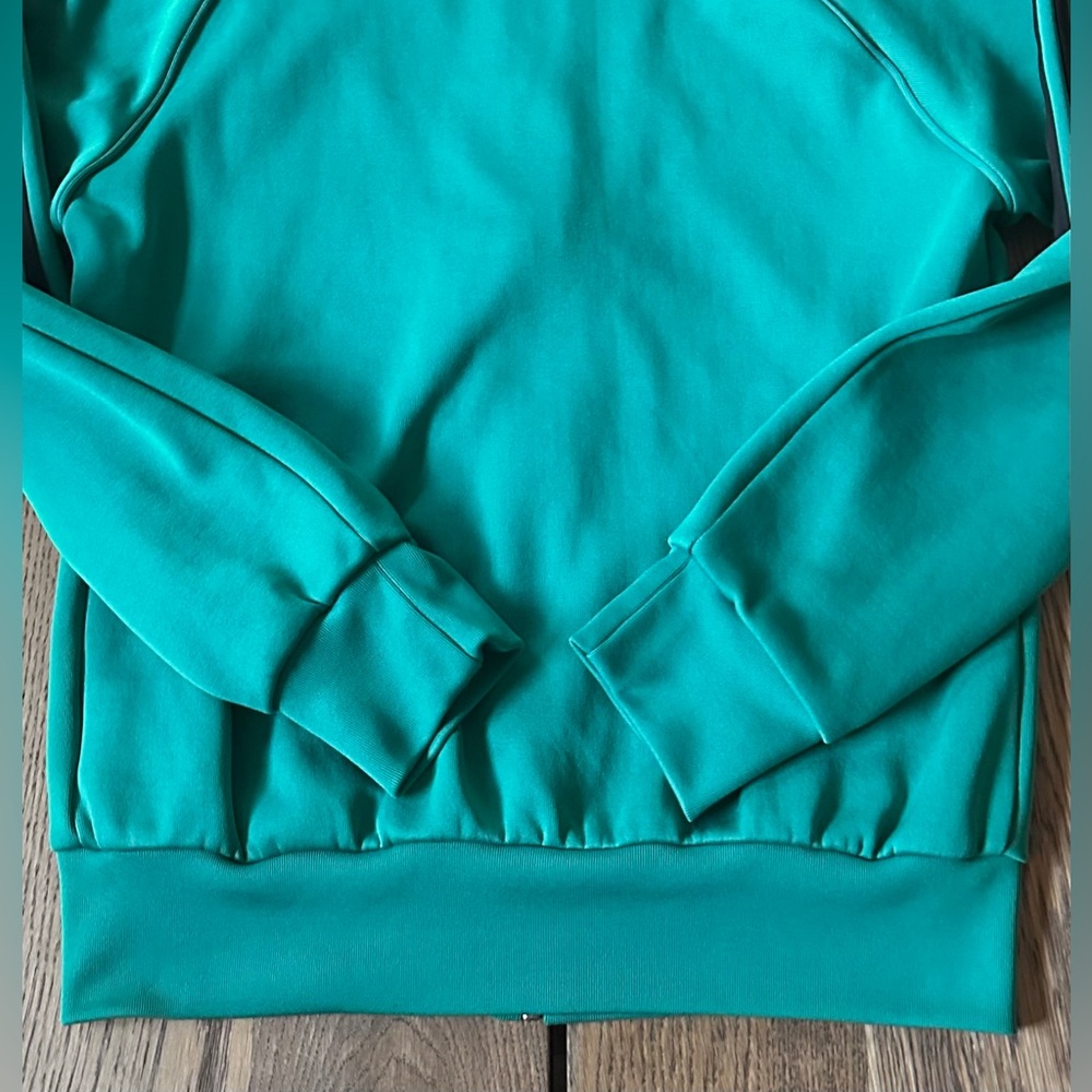 Adidas Turquoise Zip-Up Jacket with Black Stripes Size Small - Picture 7 of 14